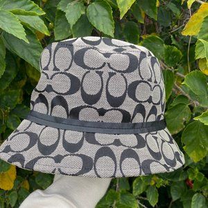 Authentic Rare Coach Signature C's Vintage Bucket Hat in Gray/Black